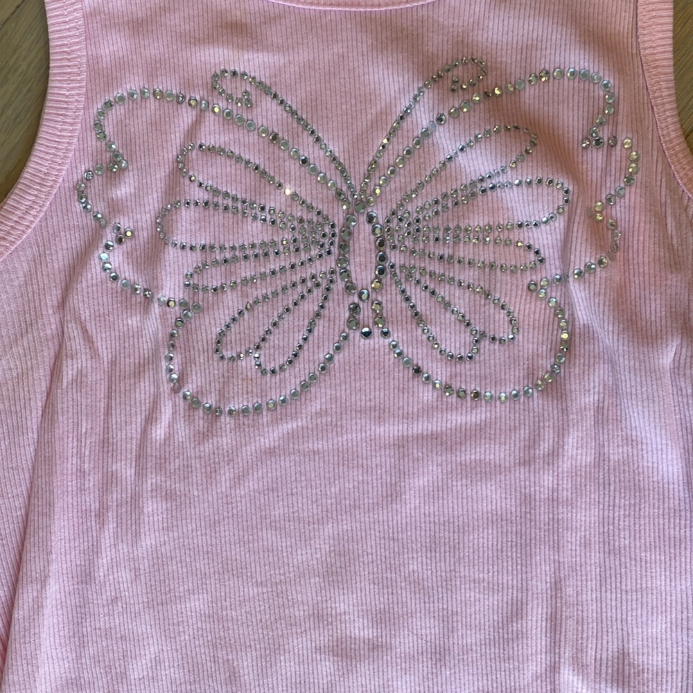 Retro Light Pink Ribbed Tank Top - Picture 3 of 4